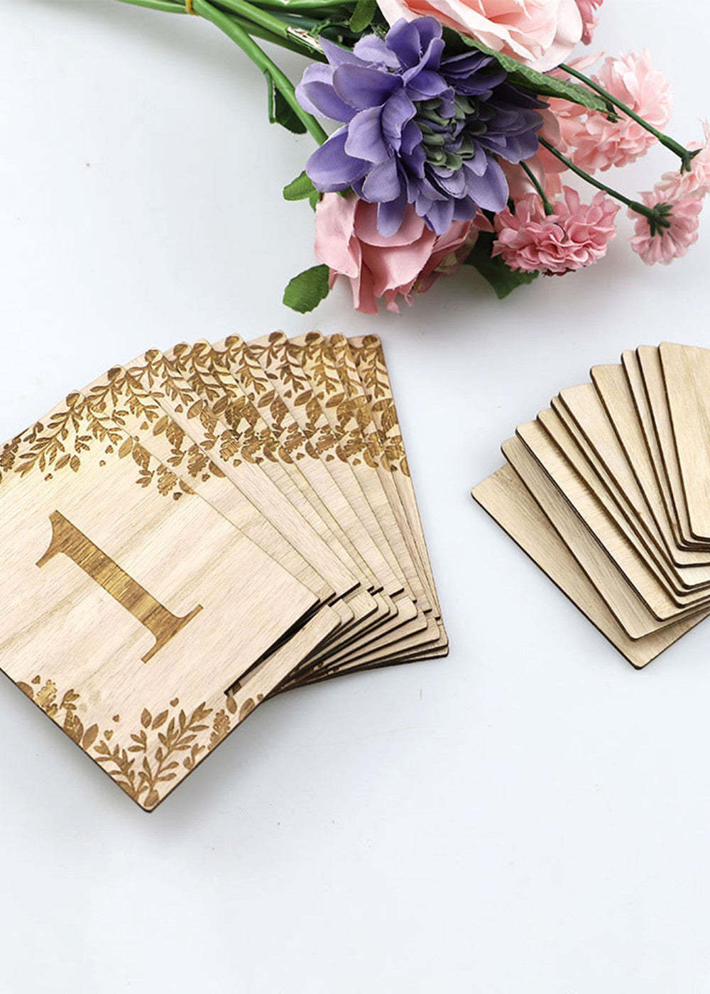10 Pcs Wedding Wooden Table Numbers