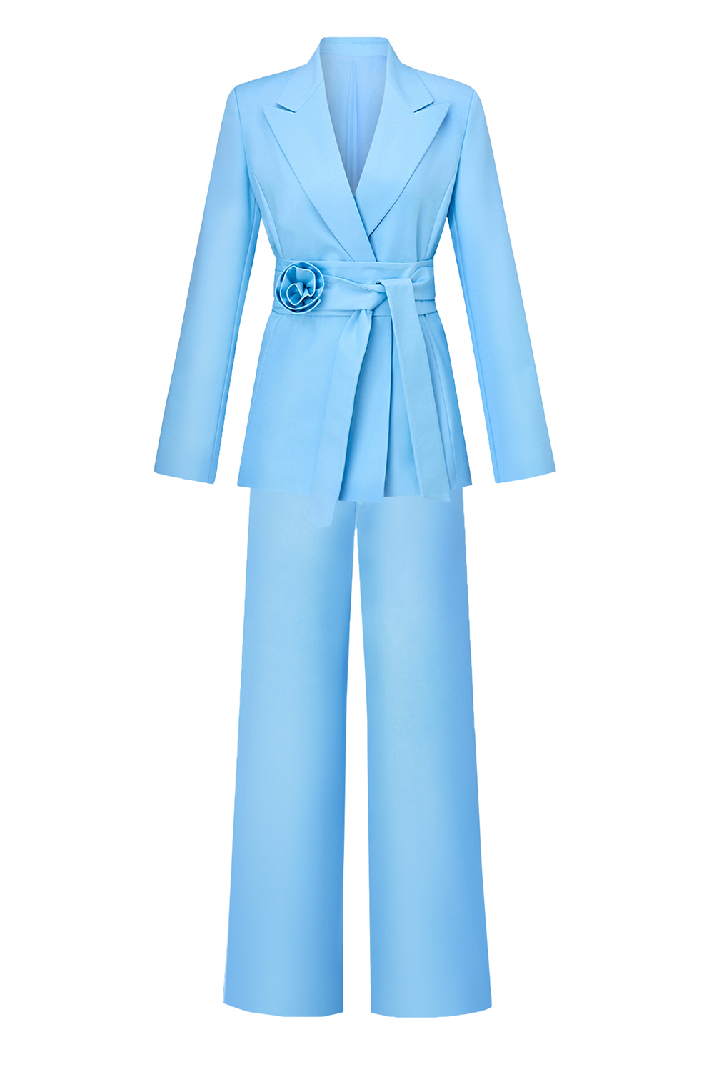 Blue 2 piece Women's Suits with Belt