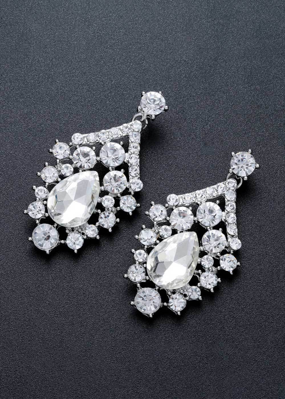 Wedding Jewelry Set Crystal Necklace and Earrings
