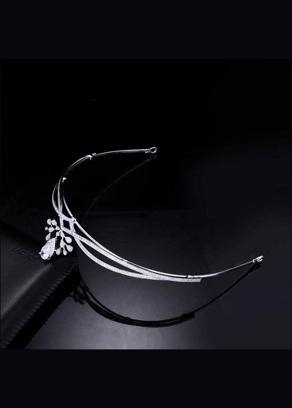 Platinum Plated Simple Tiara for Bridal