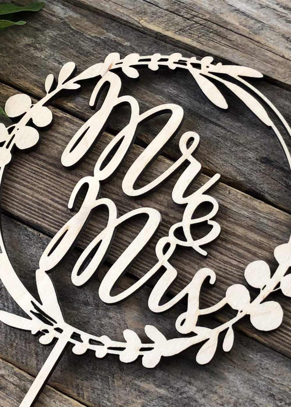 10 PCS Wooden Wedding Cake Toppers