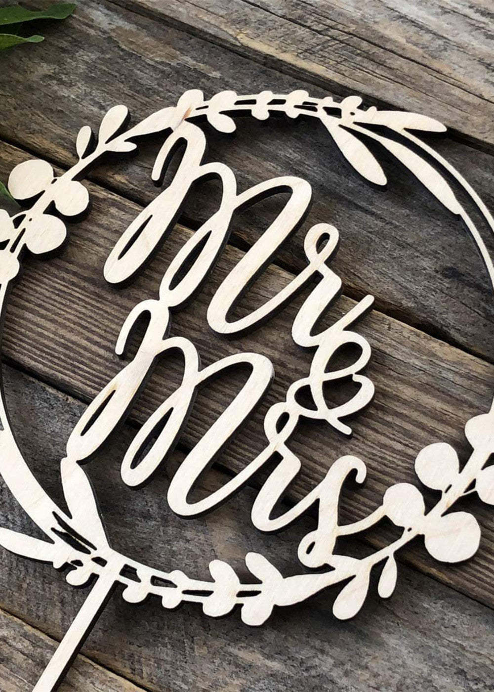 10 PCS Wooden Wedding Cake Toppers