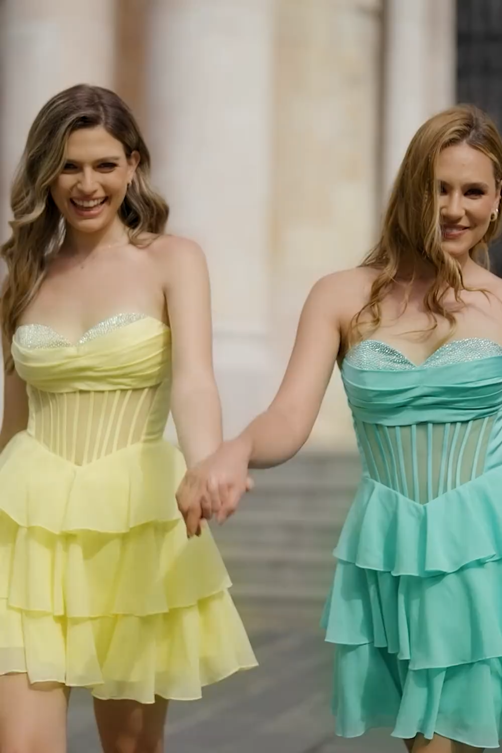 Sweetheart Yellow Tiered Corset Short Homecoming Dress with Ruffles