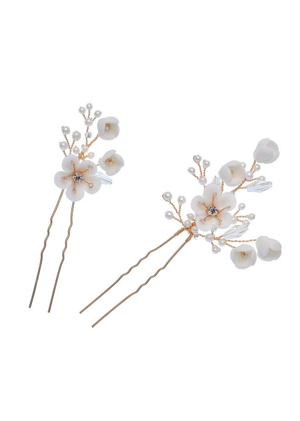 Set of 3 Mini White Flower Hair Pin