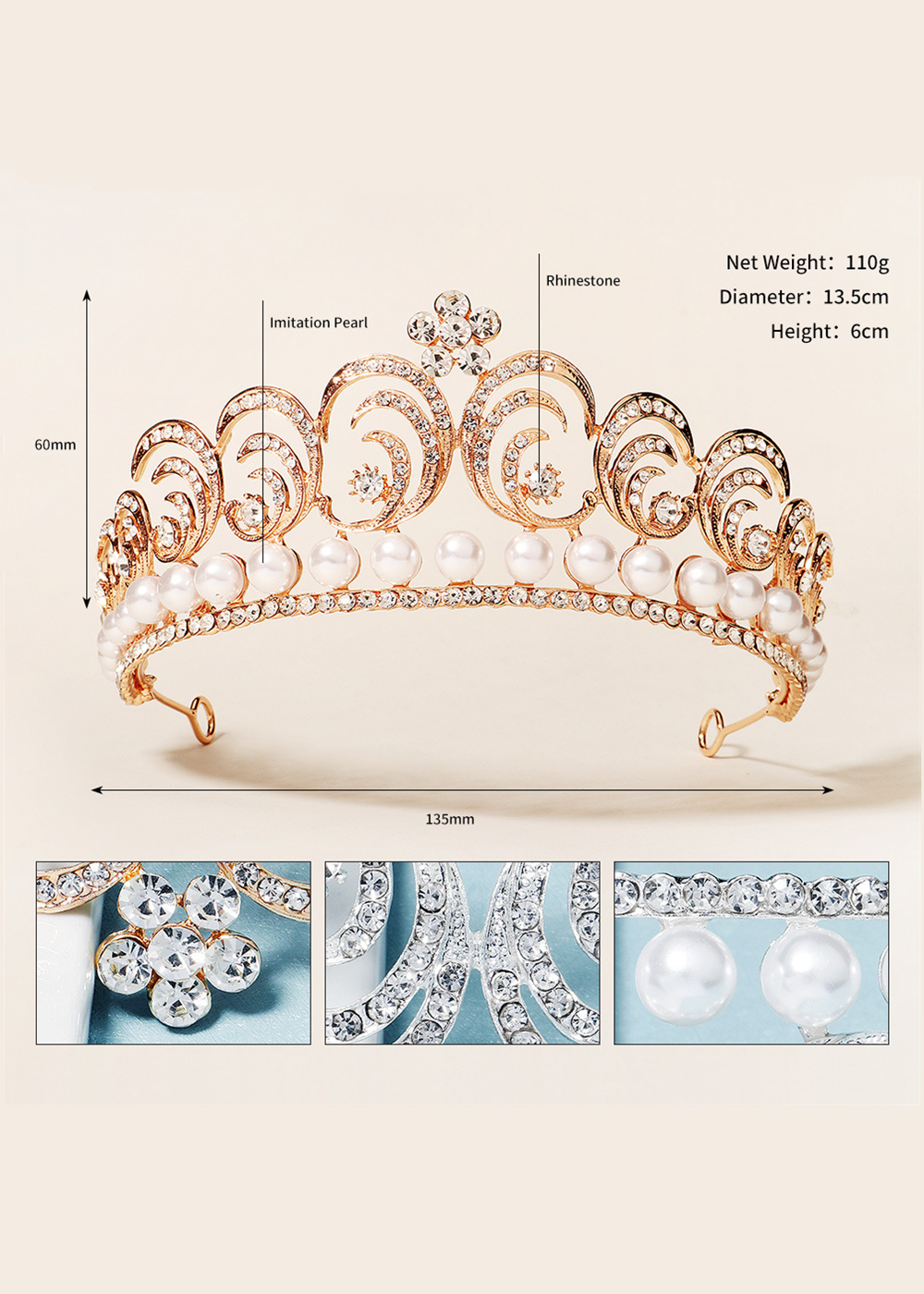 Pearl & Crystal Wedding Tiara