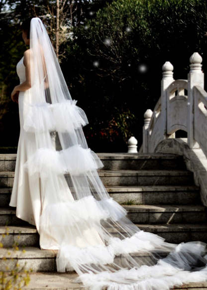 Classic Tulle Cathedral Length Wedding Veils