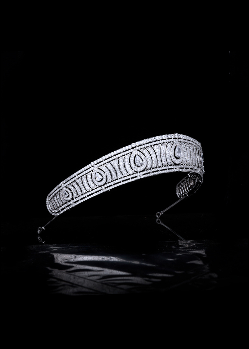 Vintage Platinum Crystal Bridal Tiara