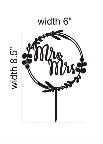 10 PCS Wooden Wedding Cake Toppers