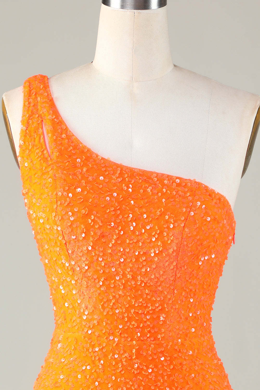 Sequins One Shoulder Royal Blue Tight Beading Short Homecoming Dress