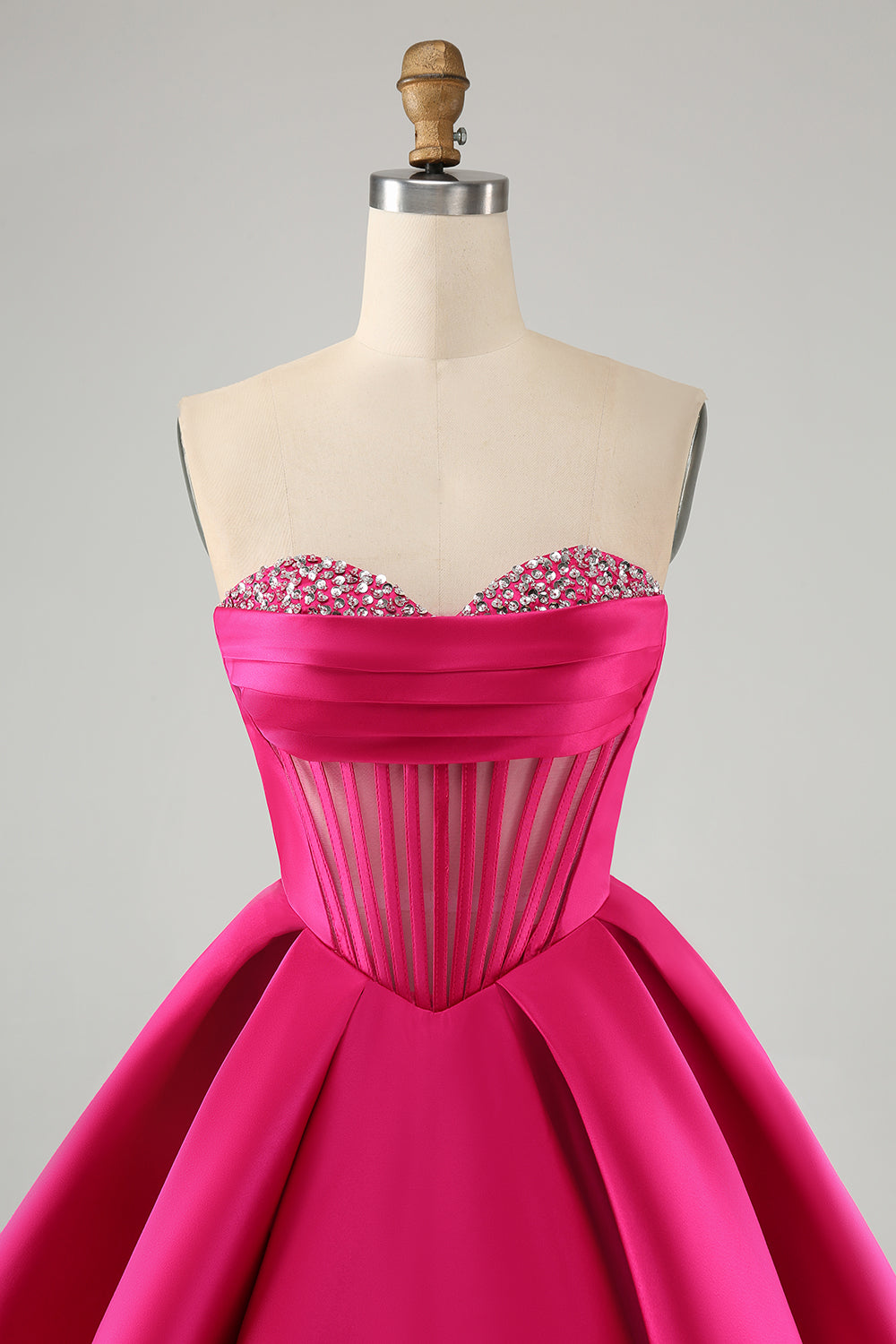 Fuchsia Sweetheart A Line Short Satin Homecoming Dress