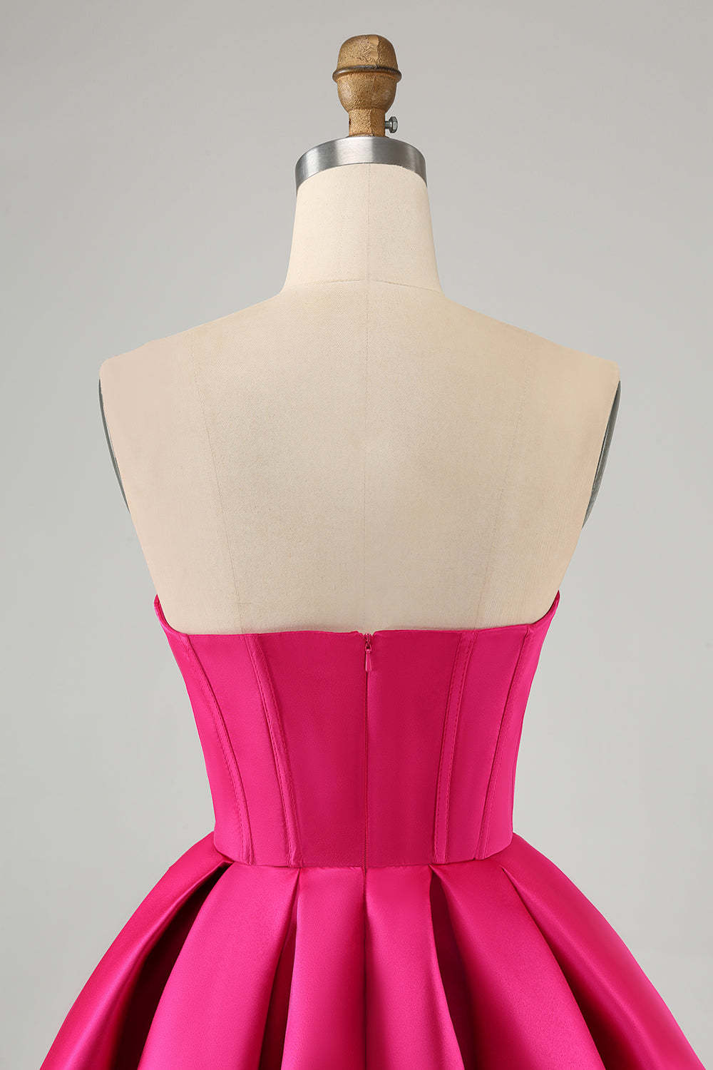 Fuchsia Sweetheart A Line Short Satin Homecoming Dress