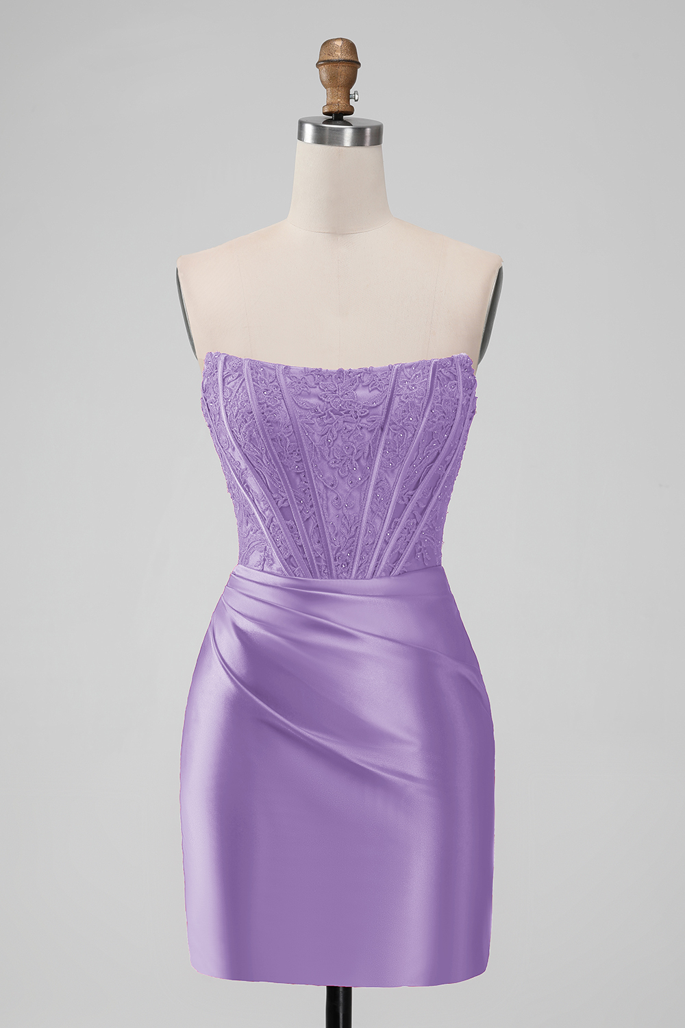 Sparky Red Strapless Bodycon Short Homecoing Dress with Lace