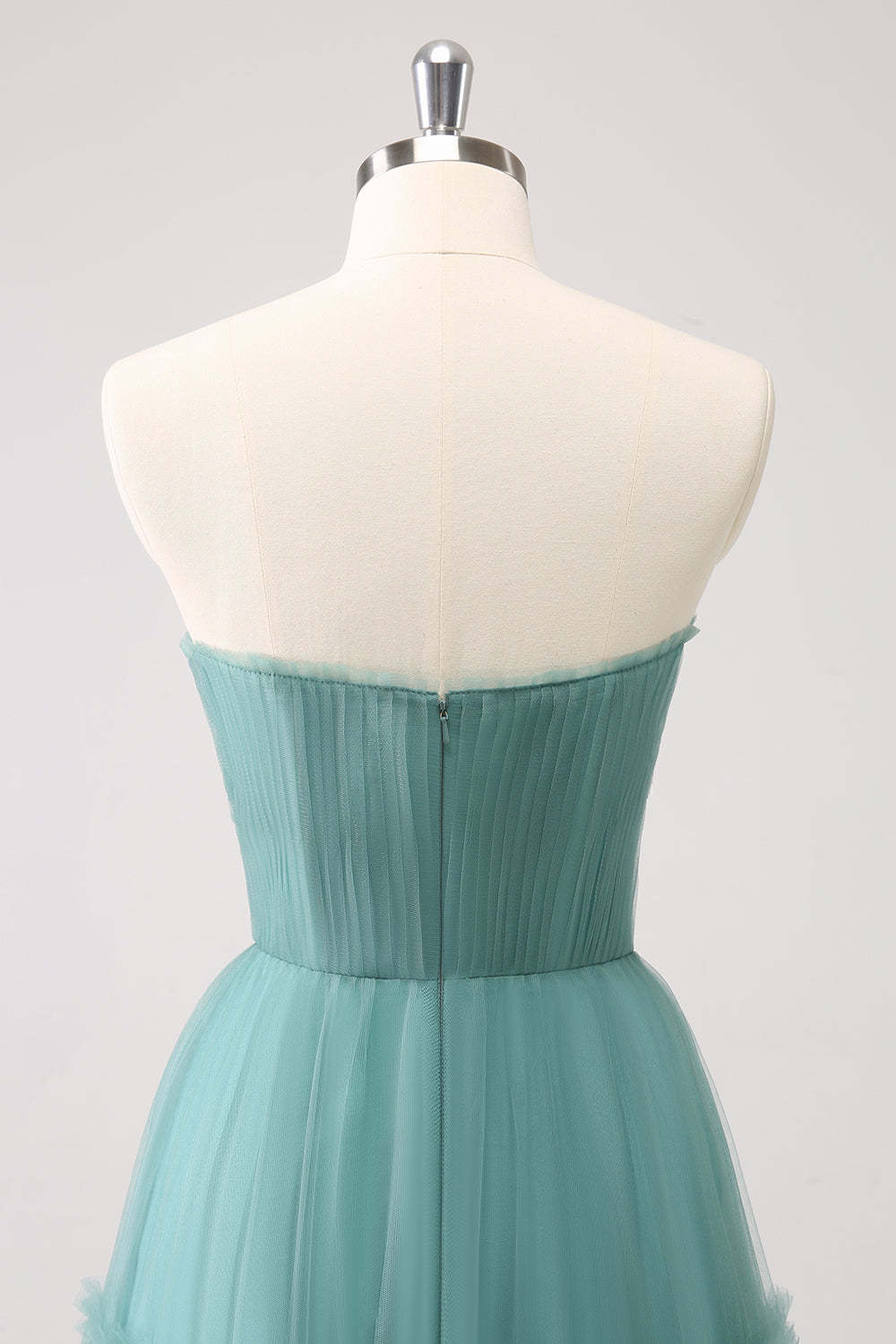 Eucalyptus Strapless Corset Tulle A-Line Bridesmaid Dress