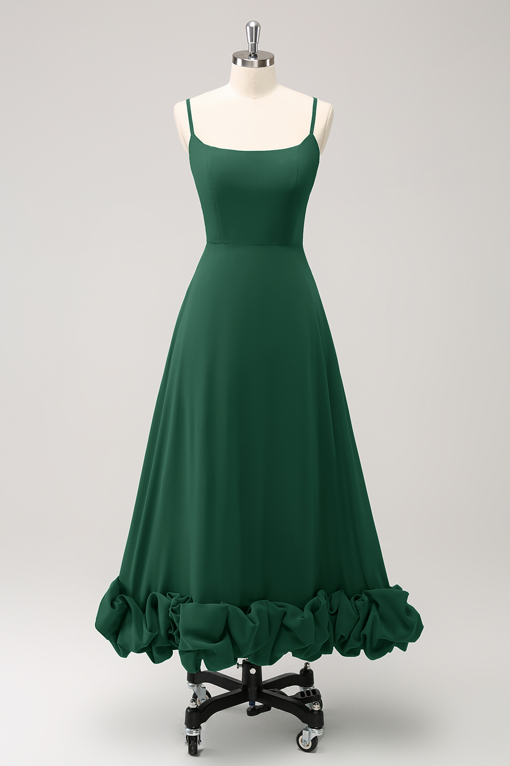 Elegant Green A Line Spaghetti Straps Bridesmaid Dress