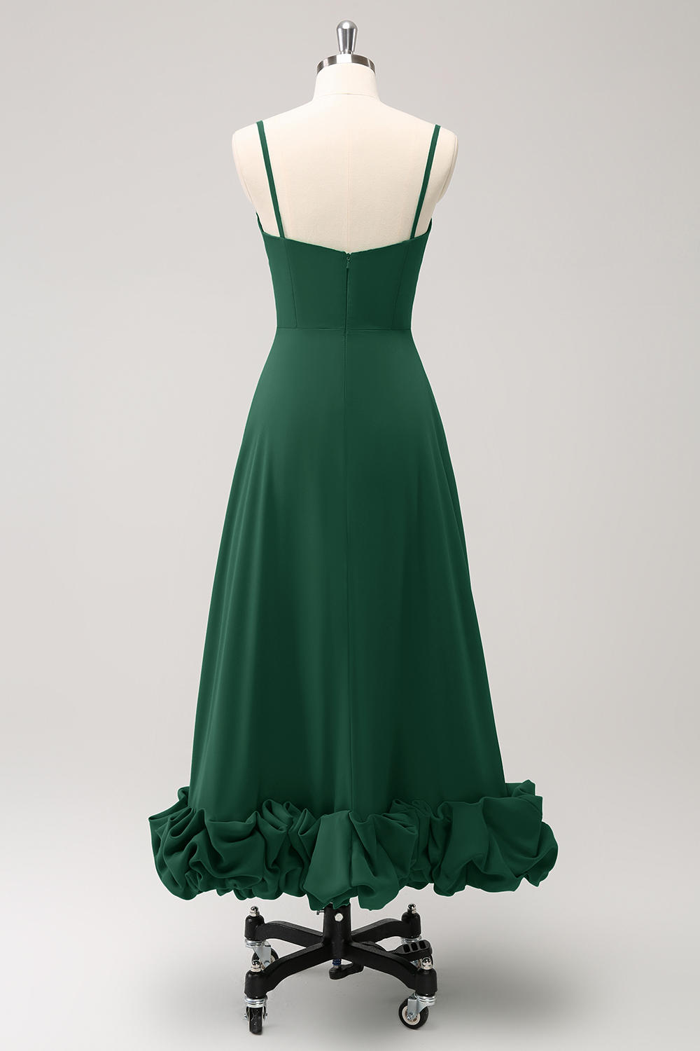 Elegant Green A Line Spaghetti Straps Bridesmaid Dress