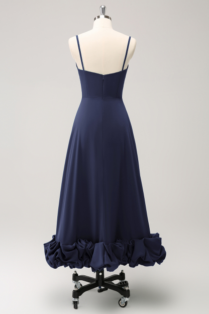 Elegant Green A Line Spaghetti Straps Bridesmaid Dress