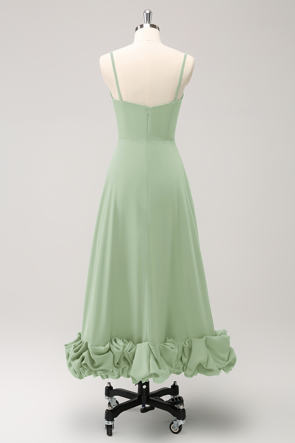 Elegant Green A Line Spaghetti Straps Bridesmaid Dress