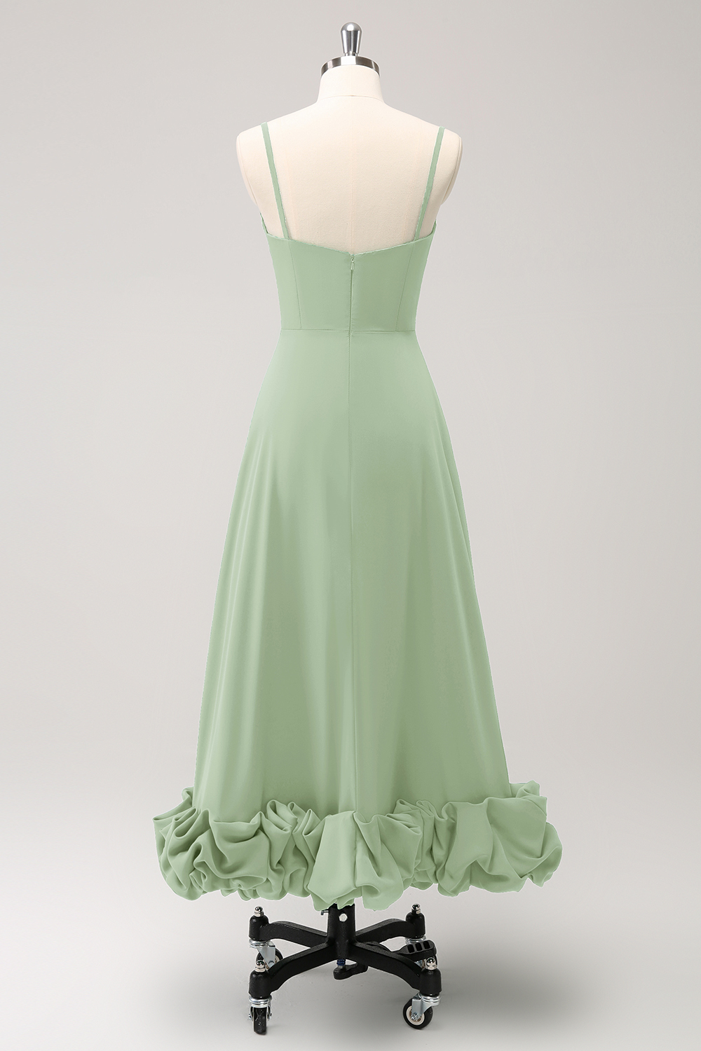 Elegant Green A Line Spaghetti Straps Bridesmaid Dress