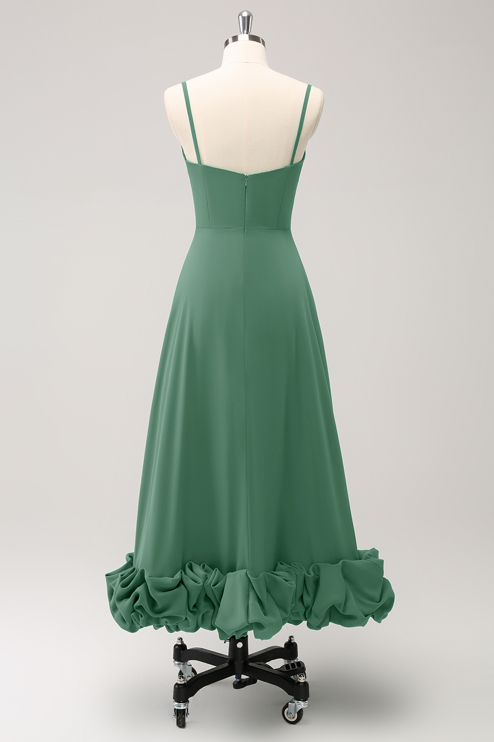 Elegant Green A Line Spaghetti Straps Bridesmaid Dress