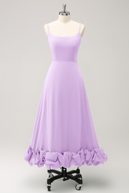 Elegant Green A Line Spaghetti Straps Bridesmaid Dress