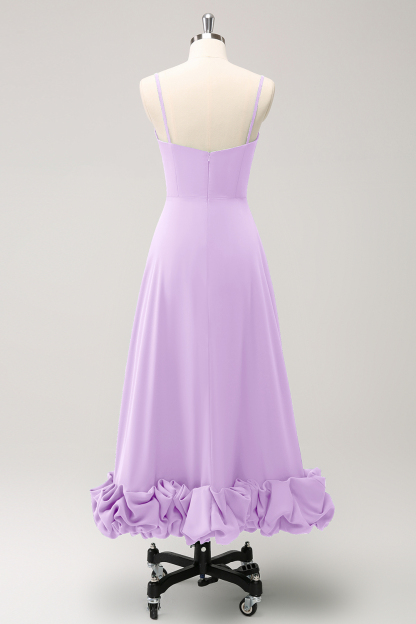 Elegant Green A Line Spaghetti Straps Bridesmaid Dress