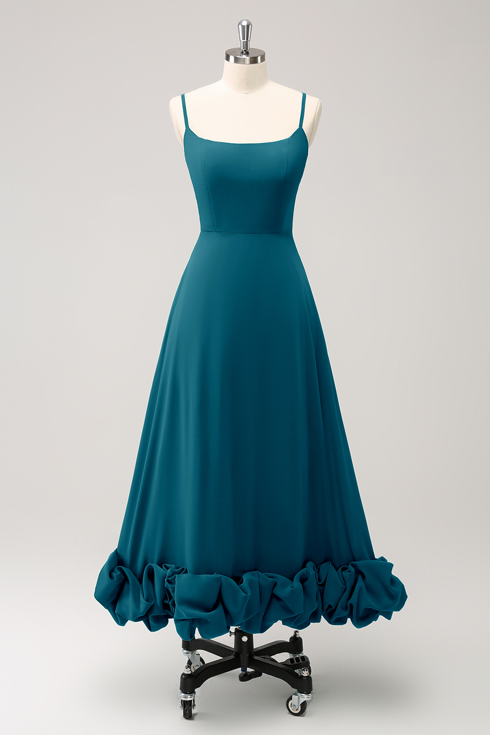 Elegant Green A Line Spaghetti Straps Bridesmaid Dress