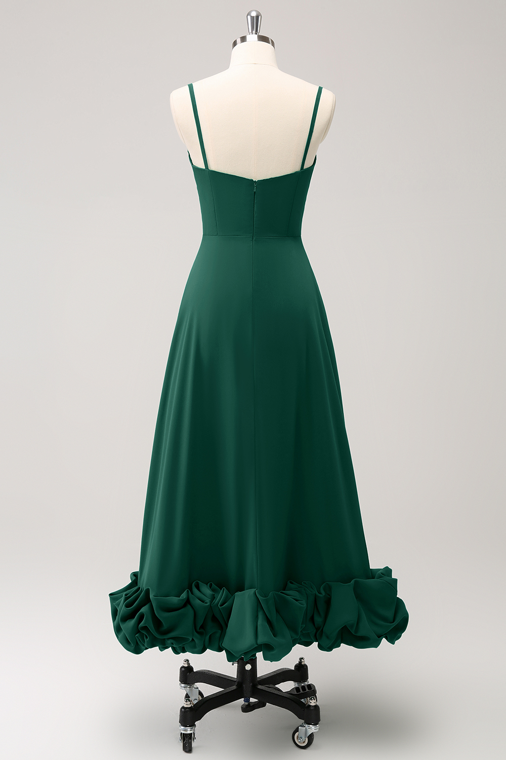 Elegant Green A Line Spaghetti Straps Bridesmaid Dress
