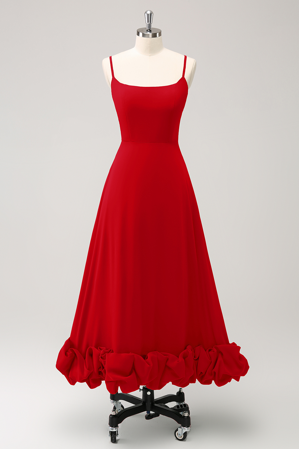 Elegant Green A Line Spaghetti Straps Bridesmaid Dress