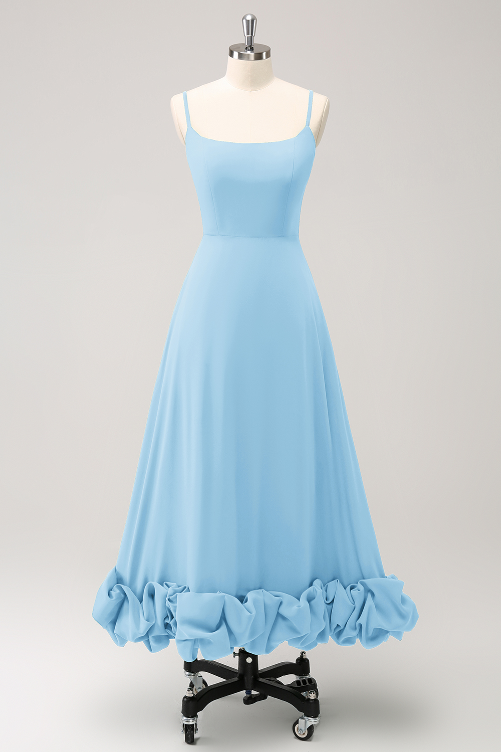 Elegant Green A Line Spaghetti Straps Bridesmaid Dress