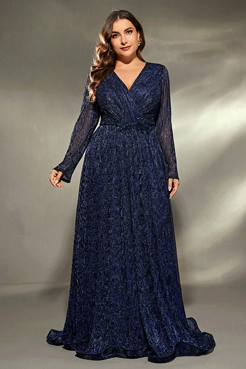 Navy blue mother of the bride dress plus size hotsell