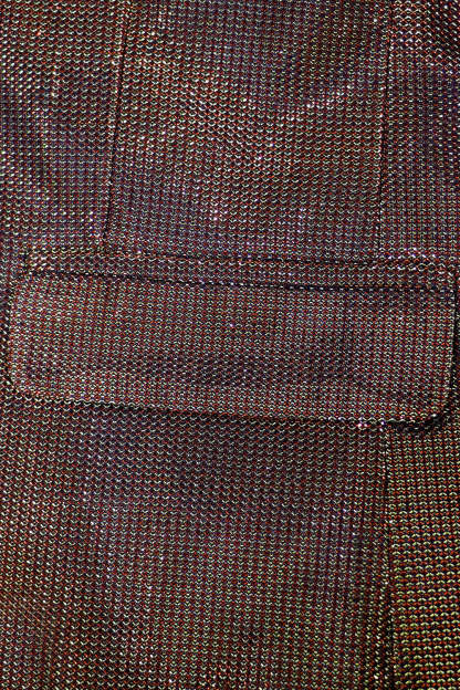 Sparkly Brown One Button Shawl Lapel Men's Blazer