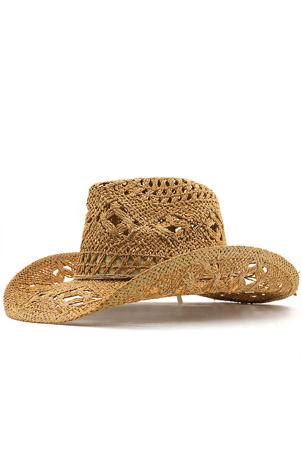 Leely Women Apricot Hollow Out Weaven Hat