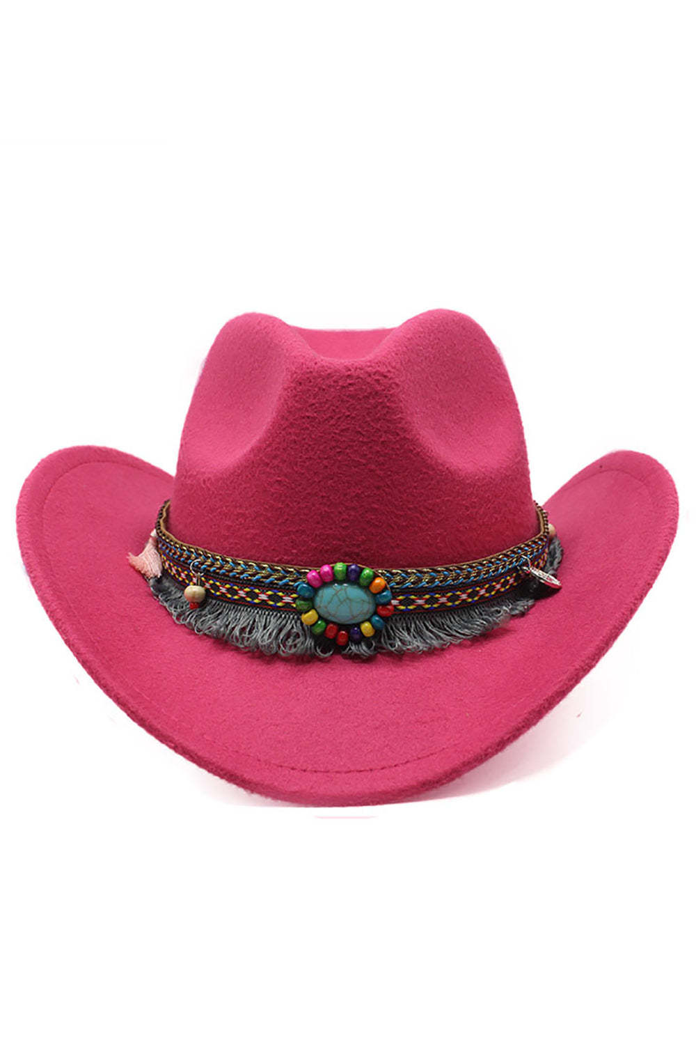 Leely Women Black Bohemian Cowgirl Hat with Beading