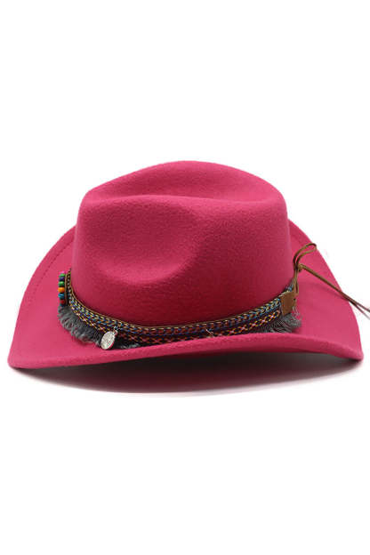 Black Bohemian Cowgirl Hat with Beading