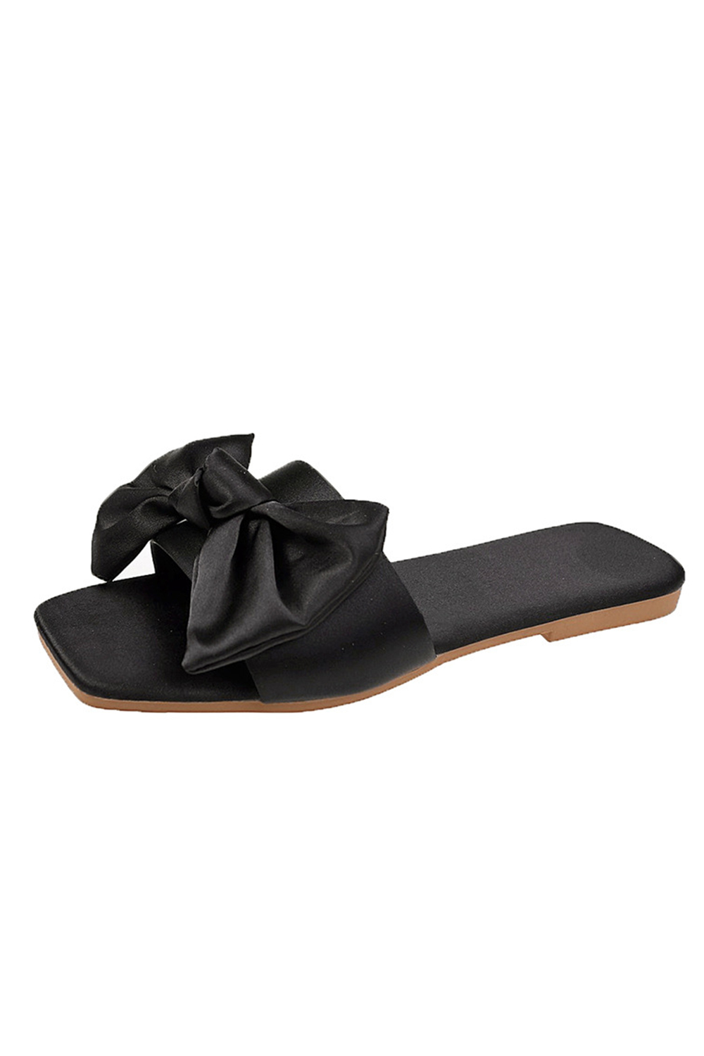 Black Bridal Slippers with Bowknot Bridesmaid Slippers