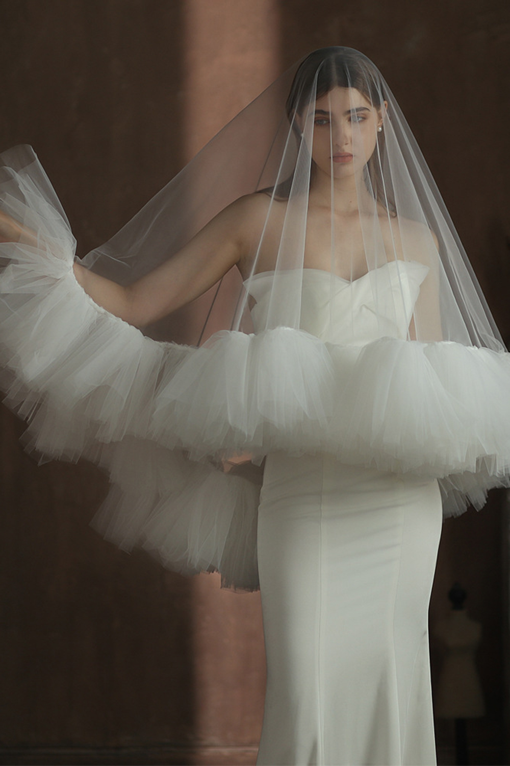 White Double-layer Fluffy Soft Tulle Bridal Veil