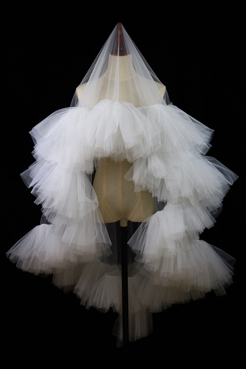 White Double-layer Fluffy Soft Tulle Bridal Veil