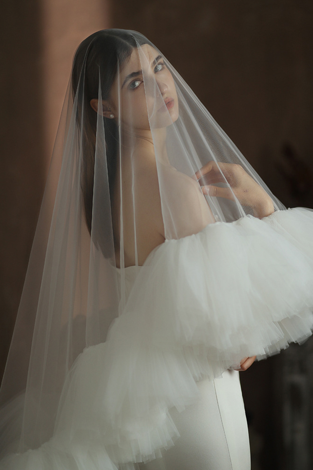 White Double-layer Fluffy Soft Tulle Bridal Veil