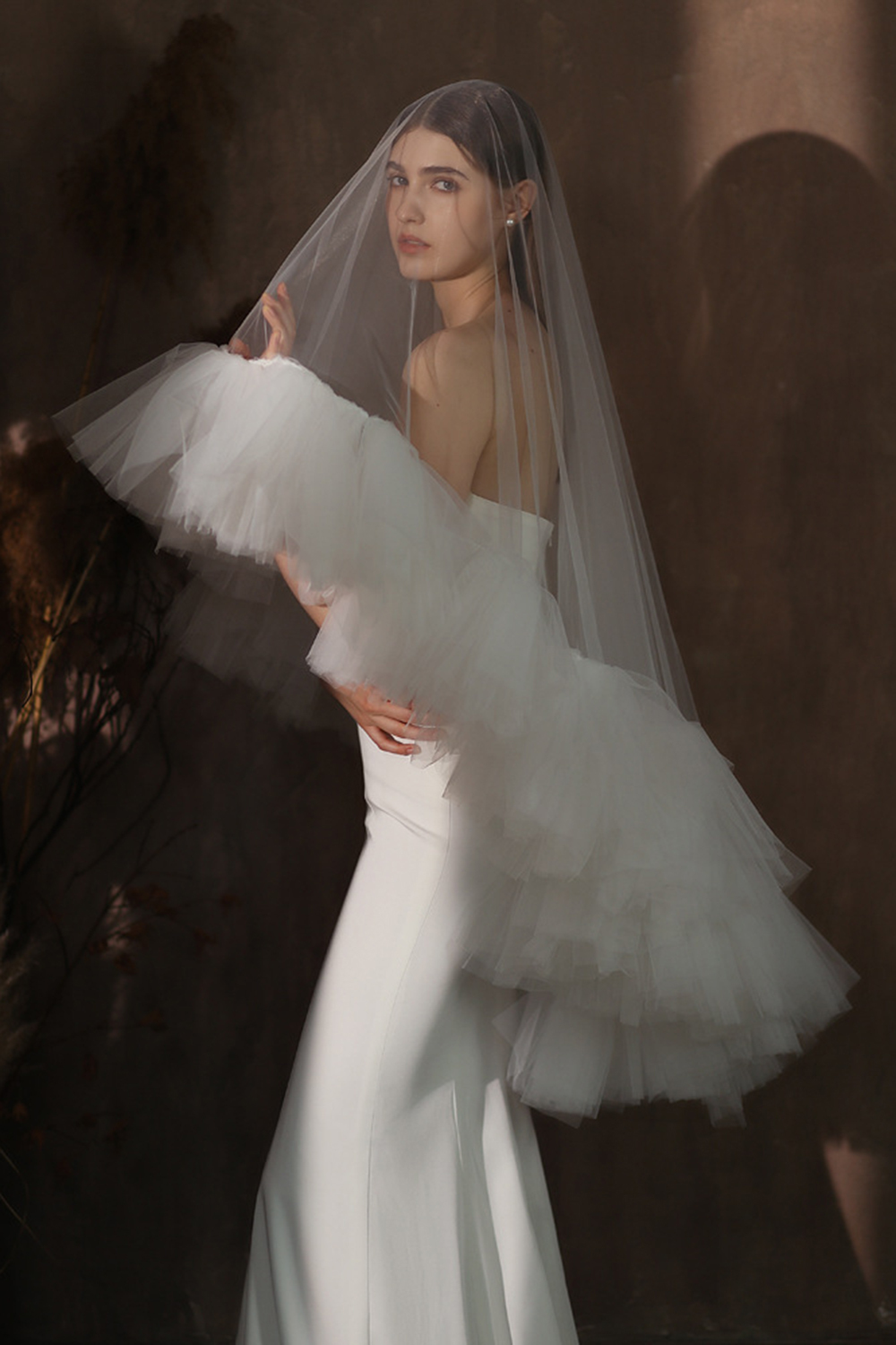 White Double-layer Fluffy Soft Tulle Bridal Veil