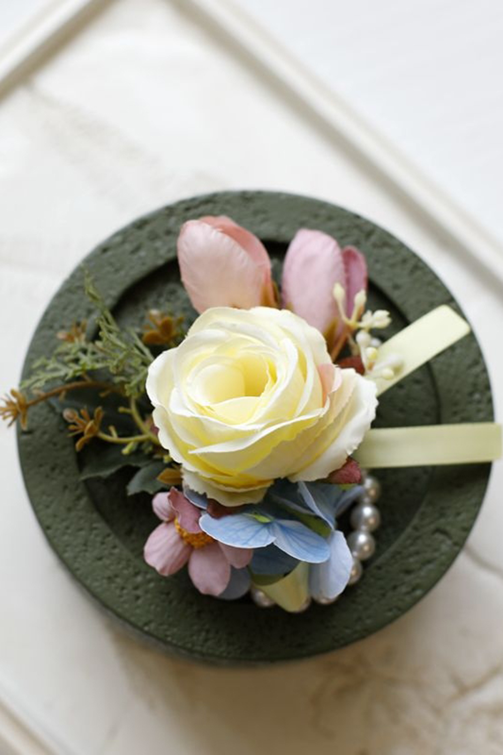 Red Homecoming Wrist Corsage and Boutonniere Set