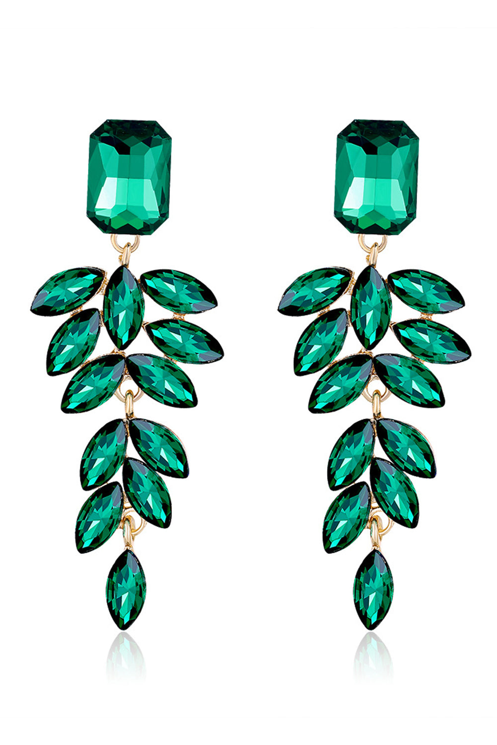 Leely Women Stylish Dark Green Tassel Drop Earrings