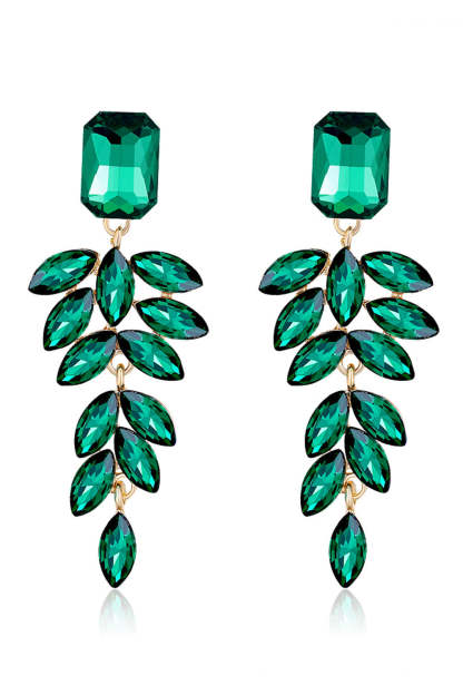 Leely Women Stylish Dark Green Tassel Drop Earrings