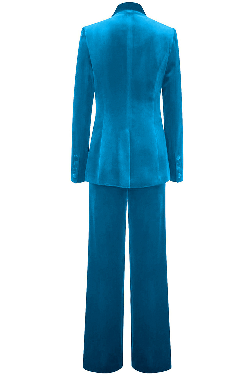 Royal Blue Velvet Single Button Women's Suits