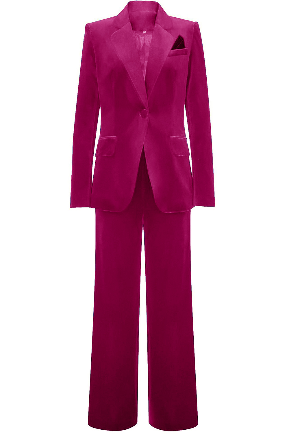 Royal Blue Velvet Single Button Women's Suits