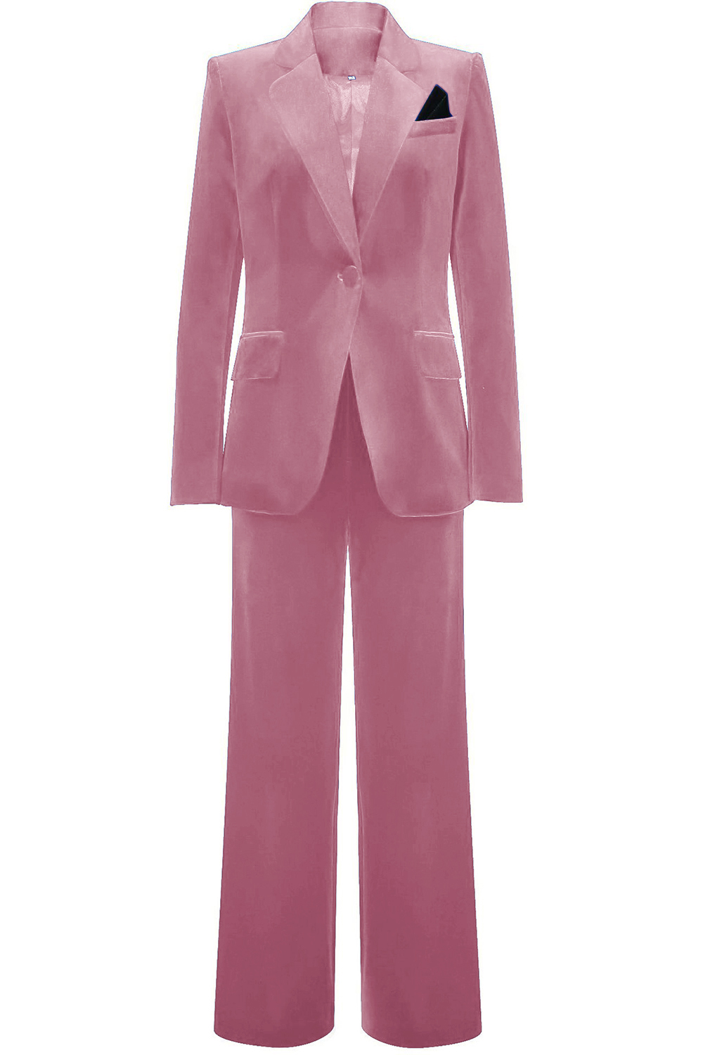 Royal Blue Velvet Single Button Women's Suits