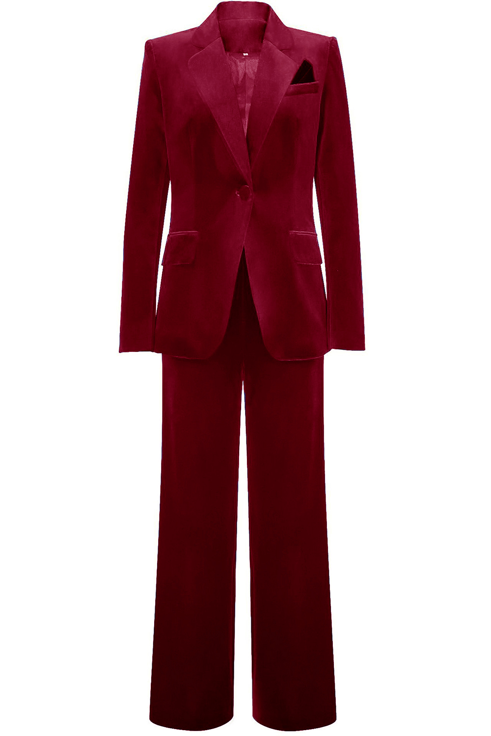 Royal Blue Velvet Single Button Women's Suits