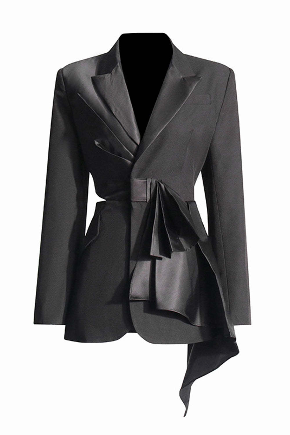 Leely Black Peak Lapel Cut-out Women Blazer for Prom
