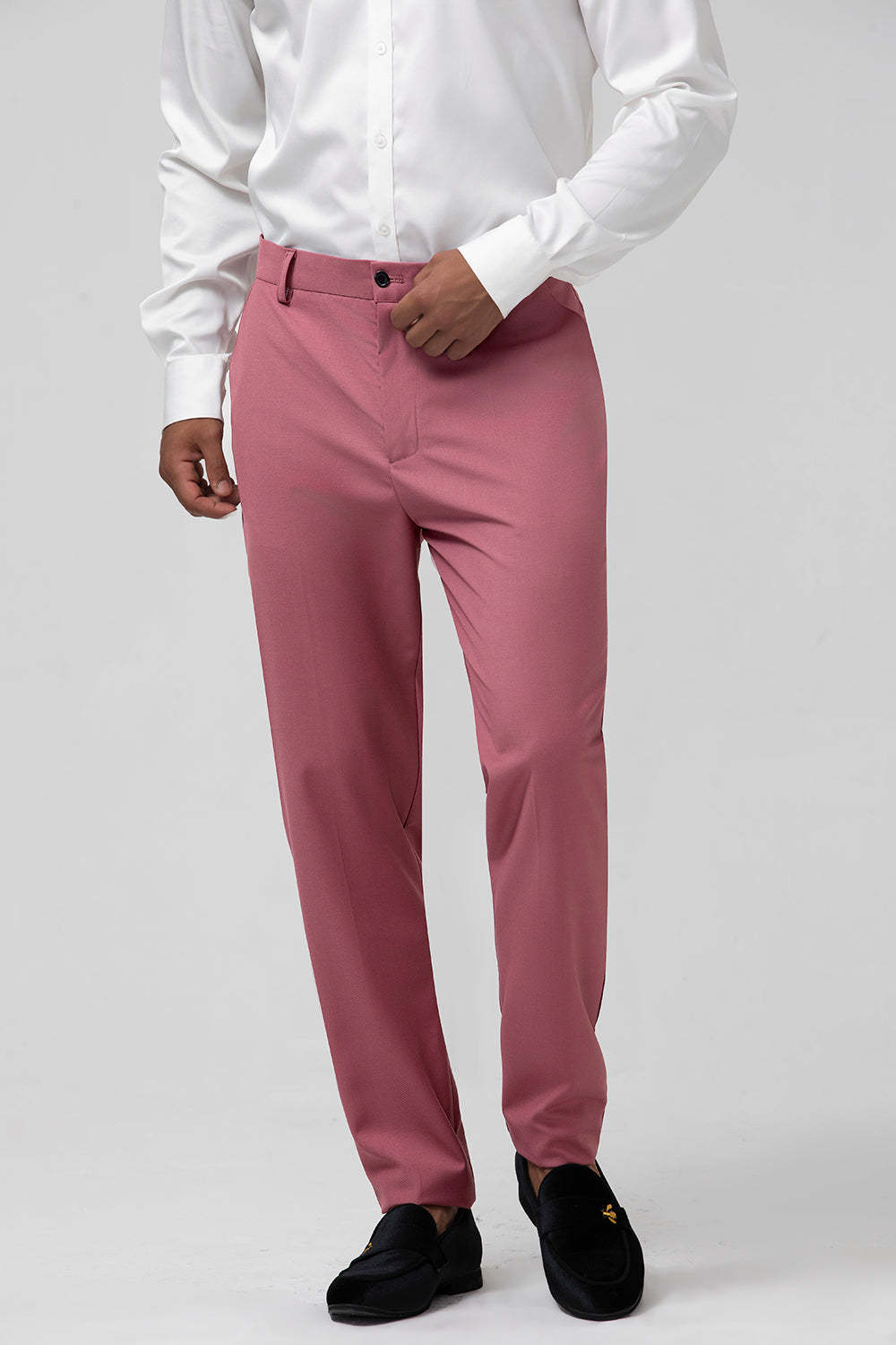 3 Pieces Coral Fitted Double Breasted Groomsmen Suit