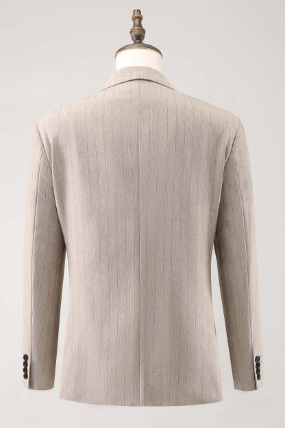 Ivory Peak Lapel Pinstripe Single Breasted 3 Piece Men's Homecoming Suits