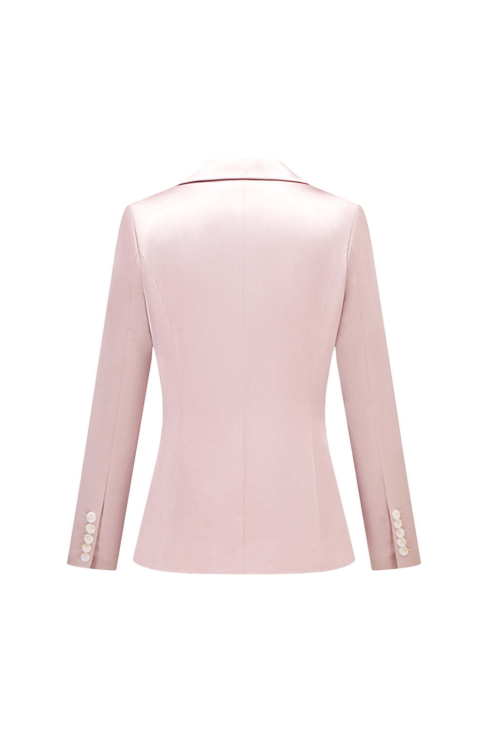 Grey Pink Satin Notched Lapel Women Suits with Long Sleeves